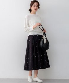 組曲 ボーダーレース ニット