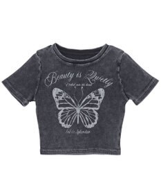 WEGO ヴィンテージウォッシュグラフィックリブT