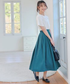 Tiaclasse 【軽撥水・汚れ防止】ランダムタックロングスカート