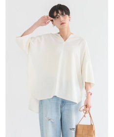 AMERICAN HOLIC 接触冷感スキッパーバックギャザーブラウス