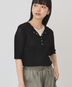 AMERICAN HOLIC 【2点セット】シアーリブヘンリーネックニット＋タンクトップ