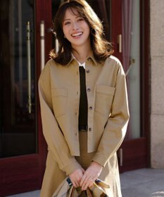 23区 ストレッチギャバ チノ ショート シャツジャケット ベージュ系