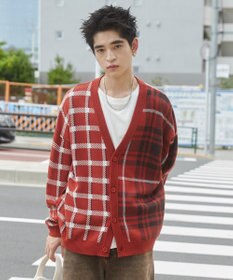 WEGO リラックスフィットパターンカーディガン