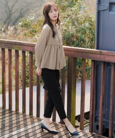 Tiaclasse 【洗える】ピンタックギャザーブラウス