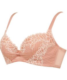 WACOAL 【リボンブラ 脇すっきり】 ブラジャー 脇高設計 着やせシルエット 谷間をメイクしてキープ Gカップまで対応 大きいサイズ レディース BRB433 /ワコール