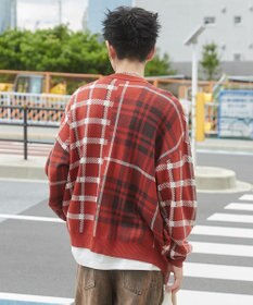 WEGO リラックスフィットパターンカーディガン