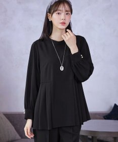 Tiaclasse 【ブラウス&パンツ2点セット】サイドプリーツブラウス×テーパードパンツ セットアップ