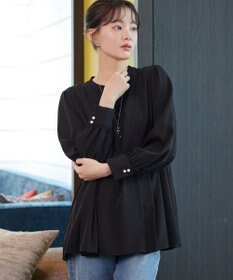 Tiaclasse 【ブラウス&パンツ2点セット】サイドプリーツブラウス×テーパードパンツ セットアップ