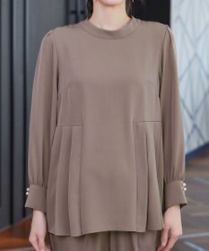 Tiaclasse 【ブラウス&パンツ2点セット】サイドプリーツブラウス×テーパードパンツ セットアップ