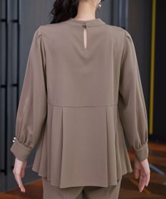 Tiaclasse 【ブラウス&パンツ2点セット】サイドプリーツブラウス×テーパードパンツ セットアップ