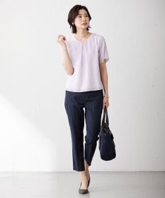 J.PRESS LADIES L 【WEB限定カラーあり・セットアップ対応・洗える・撥水・防汚】コットンFITTYシャーク テーパード パンツ