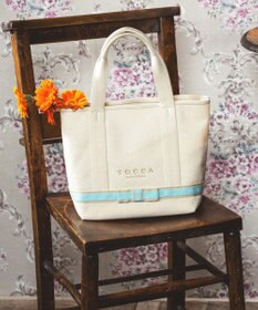 DUAL RIBBON CANVAS TOTE S トートバッグ S / TOCCA | ファッション