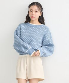 earth music&ecology ポコポコジャガードニットプルオーバー