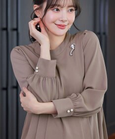 Tiaclasse 【ブラウス&パンツ2点セット】サイドプリーツブラウス×テーパードパンツ セットアップ