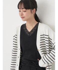 earth music&ecology レースＶネックテレコインナー