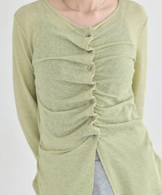 earth music&ecology 【予約】シアーワッフルタックボタントップス