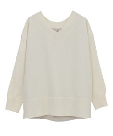 Green Parks 異素材切替ニットチュニック