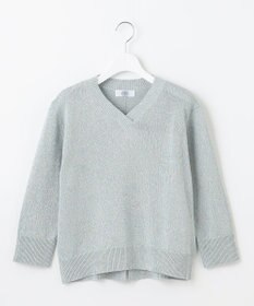 J.PRESS LADIES 【洗える】GIMA COTTON ミックスカラー Vネック ニット