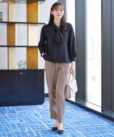 Tiaclasse 【ブラウス&パンツ2点セット】サイドプリーツブラウス×テーパードパンツ セットアップ