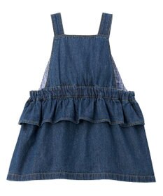 MIKI HOUSE HOT BISCUITS 【70-110cm】ワンポイント 6オンスデニム ジャンパースカート