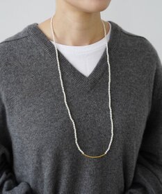 monshiro 【2WAY/ヴィンテージパール】ラインバーグラスパールロング ネックレス