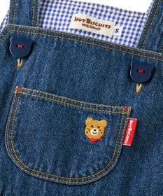 MIKI HOUSE HOT BISCUITS 【70-110cm】ワンポイント 6オンスデニム ジャンパースカート