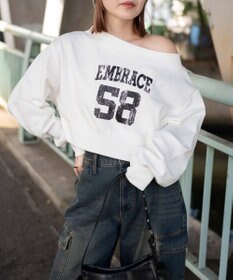 WEGO オフショルショートスウェット