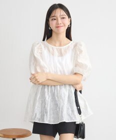 earth music&ecology シアージャガードペプラムチュニック