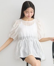 earth music&ecology シアージャガードペプラムチュニック