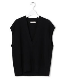 ICB L 【洗える】 ウールテンセルミニブークレ ニットベスト