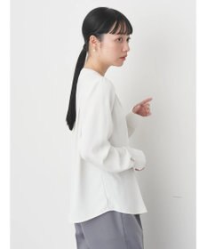 earth music&ecology ノーカラーフロントタックブラウス