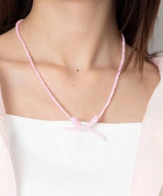 WEGO Lカラービーズリボンネックレス