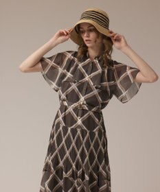 GRACE CONTINENTAL チェックプリントプリーツワンピース