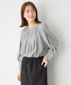 ANY 【手洗い可能】ヨーロピアンリネンギャザーブラウス