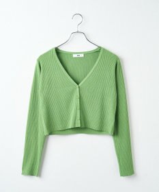 WEGO カラーリブショートカーデ