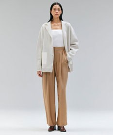 BEIGE， CHICORA / レザーポケット付きウールニットジャケット