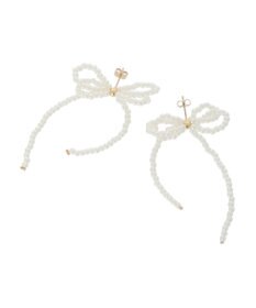 Green Parks ・ＨＡＬＦ　ＴＩＭＥ　パールダブルリボンピアス