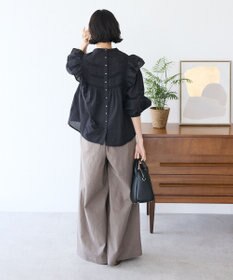 CRAFT STANDARD BOUTIQUE フリル使いマニーレースピンタックブラウス