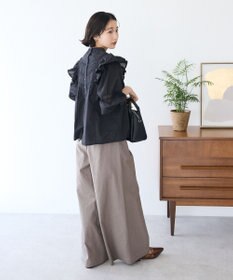 CRAFT STANDARD BOUTIQUE フリル使いマニーレースピンタックブラウス