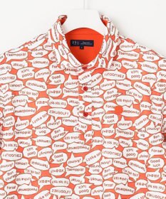 23区GOLF 【MEN】【キングサイズ/吸水速乾/UVカット】YELL総柄プリントポロシャツ