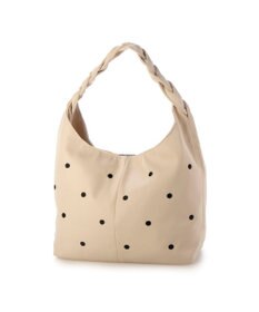 UNBILLION カシュカシュ cachecache / 三つ編みハンドルドット刺繍トート