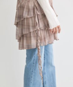 earth music&ecology フロントリボンチェックミニキャミワンピース