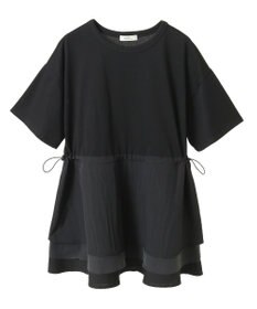 earth music&ecology 【接触冷感/洗濯機可】異素材ドッキングドロストチュニック