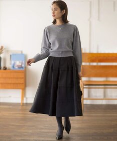 組曲 L 【アンサンブル対応可】ピュアカシミヤクロップド丈ニット