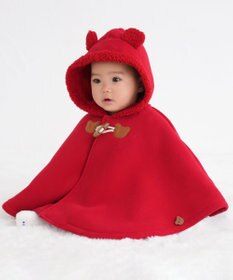 MIKI HOUSE HOT BISCUITS お耳付きボアフリース ダッフルマントギフトセット【BOX付き】