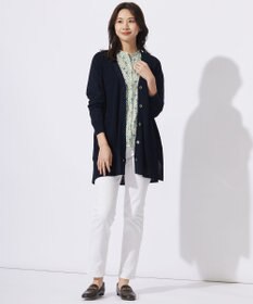 J.PRESS LADIES L 【洗える】Liberty Lilibet＆Hannah Rose バンドカラー ブラウス