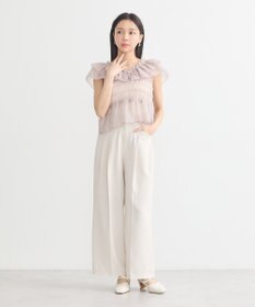 earth music&ecology ダブルフリルノースリブラウス