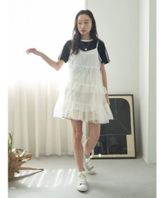 earth music&ecology チュールミニキャミワンピース