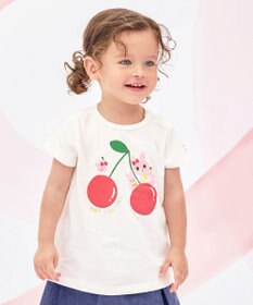 MIKI HOUSE HOT BISCUITS 【80-120cm】キャビット×さくらんぼ 半袖Tシャツ