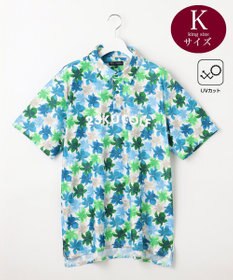 23区GOLF 【MEN】【キングサイズ/UVカット】草花柄プリントポロシャツ